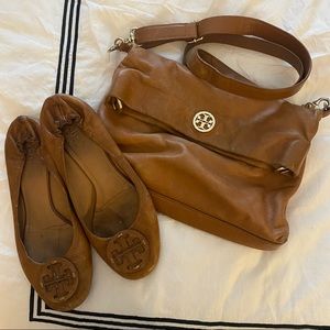 Tory Burch Brown Crossbody Reva Flat Combo